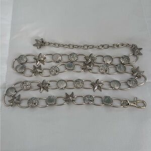 Silver Starfish and Shell Chain Belt - Talbots